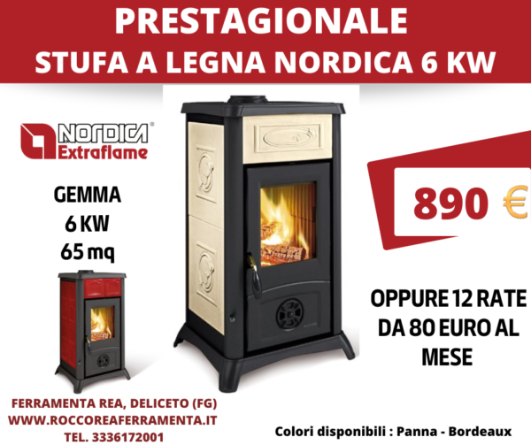 La Nordica STUFA A LEGNA GEMMA Col. Elegance Bordeaux