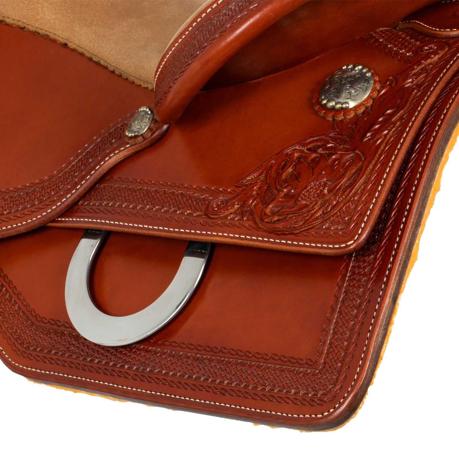 SELLE WESTWOOD CLASSIC REINING GONNA QUADRA COGNAC FLOWER BORDER Cod. WW08023 - immagine 5
